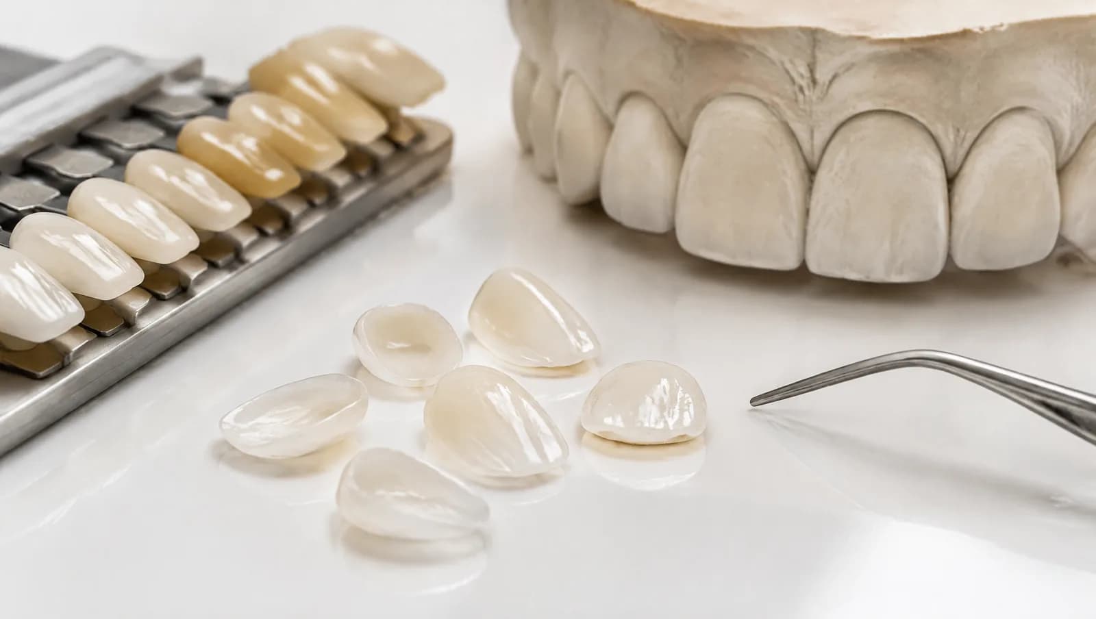 Facetas de porcelana ultrafinas sobre bancada